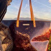 Sac à main Bellevue GM Louis Vuitton Cuir verni Monogramme Amarante